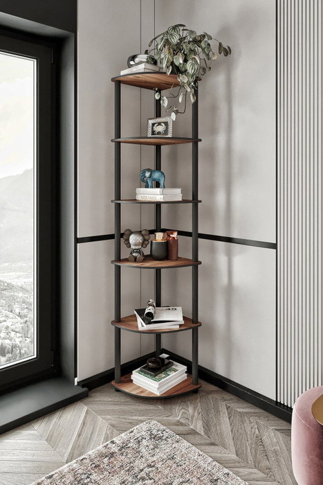 Hanah Home Bookcase 6 Corner - Nogal Hanah Home Bookcase 6 Corner - Nogal